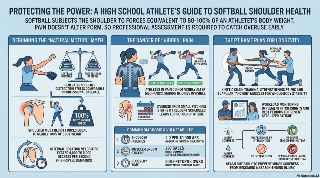 shoulder pain from softball inforgraphic