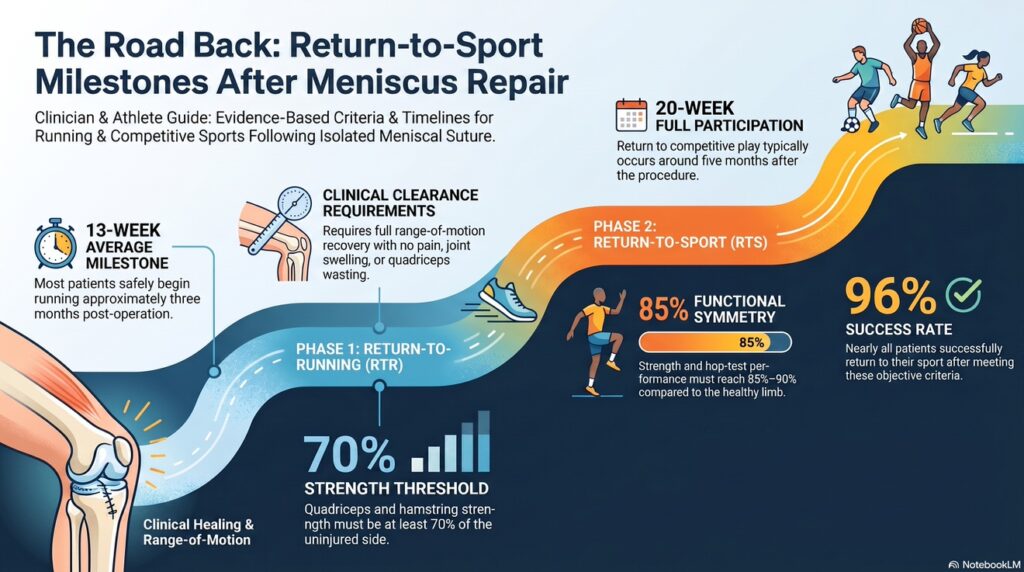 return to sport after meniscus tear infographic